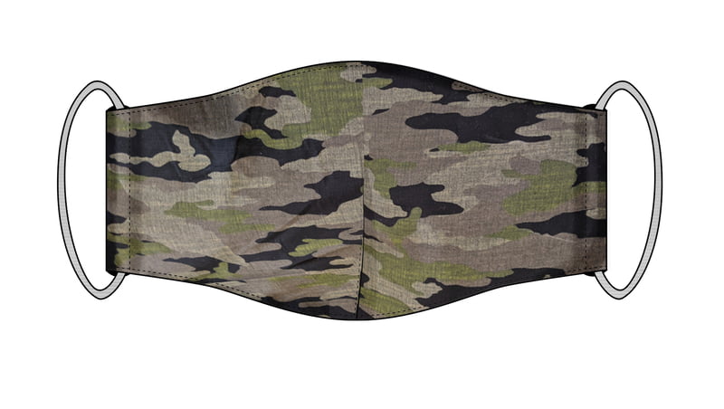 Large Re-usable 3-Layer Face Mask (pack of 2) Green Cammo