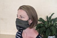 Large Re-usable 3-Layer Face Mask (pack of 1) Green Cammo Large Re-usable 3-Layer Face Mask (pack of 1) Green Cammo