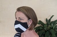 Large Re-usable 3-Layer Face Mask (pack of 1) Black Stripe