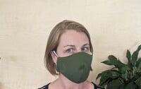 Large Re-usable 3-Layer Face Mask (pack of 1) Dark Green