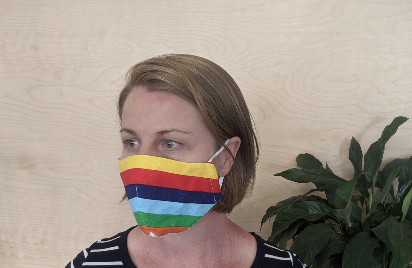 Large Re-usable 3-Layer Face Mask (pack of 1) Rainbow Large Re-usable 3-Layer Face Mask (pack of 1) Rainbow