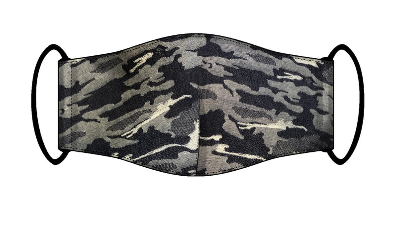 Large Re-usable 3-Layer Face Mask (pack of 2) Grey Cammo